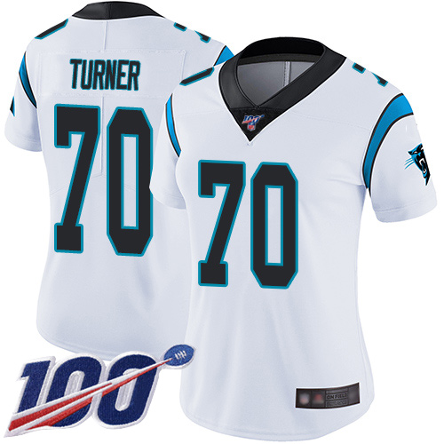 Carolina Panthers Limited White Women Trai Turner Road Jersey NFL Football #70 100th Season Vapor Untouchable->carolina panthers->NFL Jersey